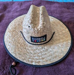 Barbell Voodoo Straw Sun Hat Donut Print